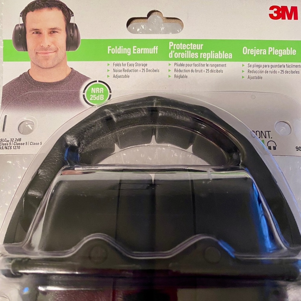 3M Folding Earmuff Black - Noise Reduction Rating 25dB